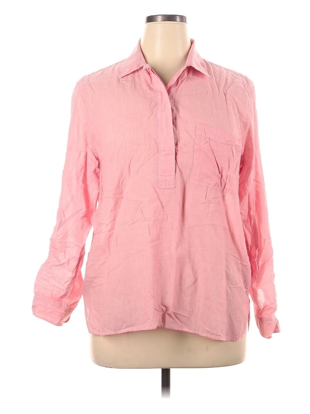 GAP Light Pink Button-Down Collar Long Sleeve Shirt